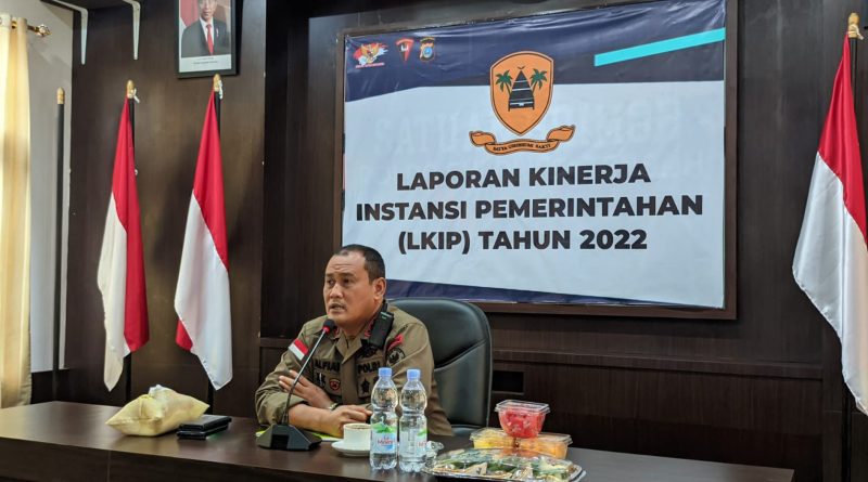 Dansatbrimob Polda Sulteng Kombes Pol Mokhamad Alfian Hidayat, SIK pimpin rapat pembahasan Laporan Kinerja Instansi Pemerintah (LKIP) tahun 2022